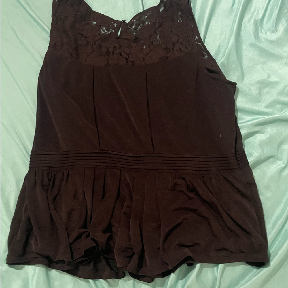 Worthington Black Lace Overlay top